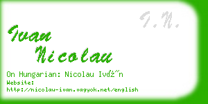 ivan nicolau business card